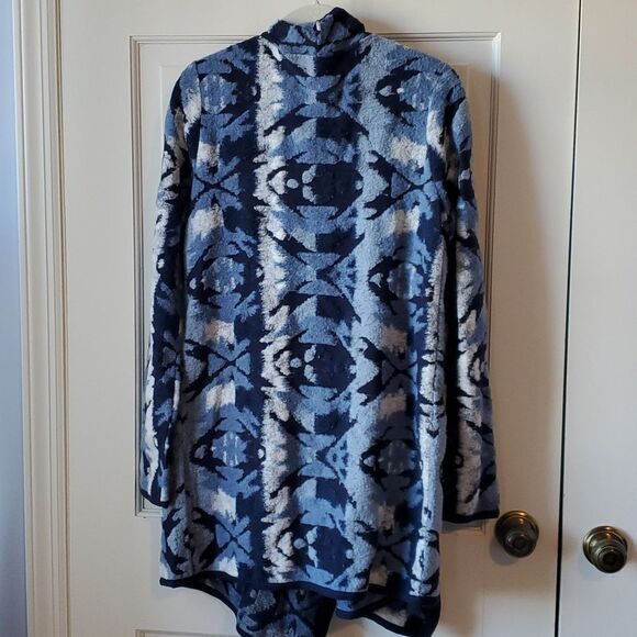 NWT LUCKY BRAND KNIT CARDIGAN BLUE WATERFALL FRONT SIZE MEDIUM BOJO BOHEMIAN - Picture 8 of 9
